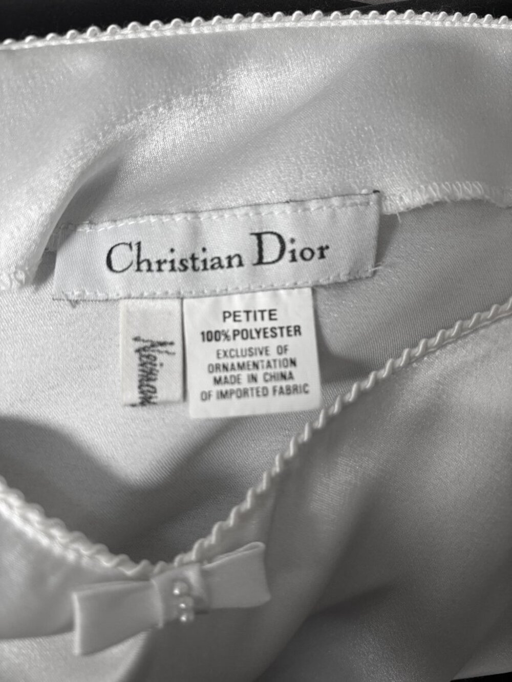 Christian Dior Ivory Satin Nightgown Slip Dress Petite Minimalist Bias Cut - Picture 6 of 8